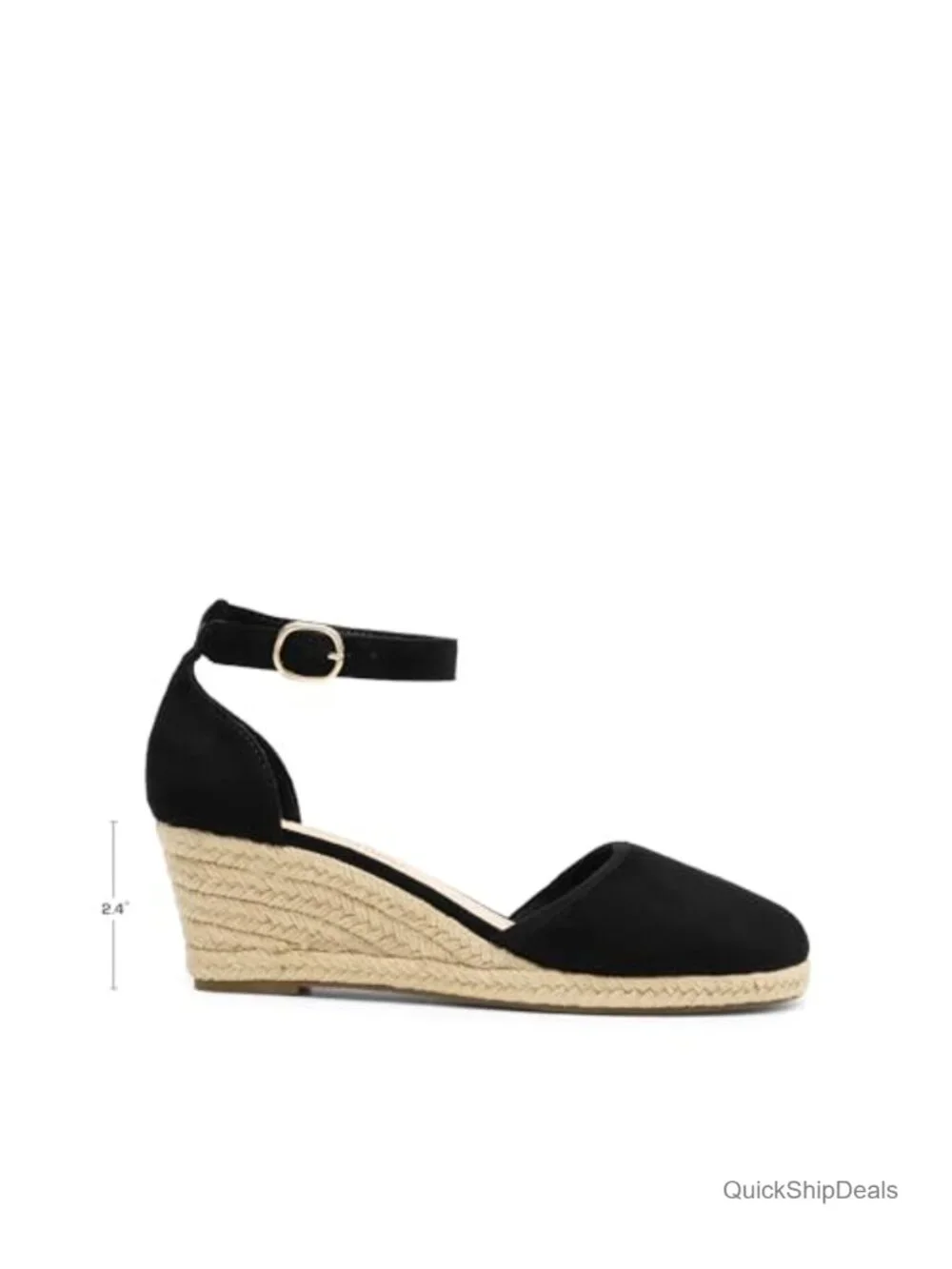 Women's Espadrilles Closed Toe Ankle Strap Platform Wedge Sandals Faux Suede
